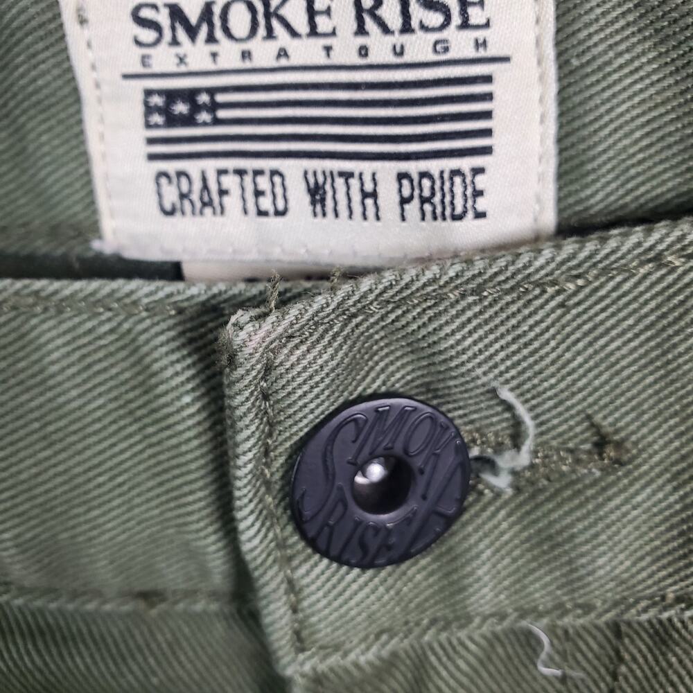 Smoke Rise Jeans Mens Olive Green Moto Biker Zip Accent Stretch Mens Sz 38 x 34 - Picture 5 of 9